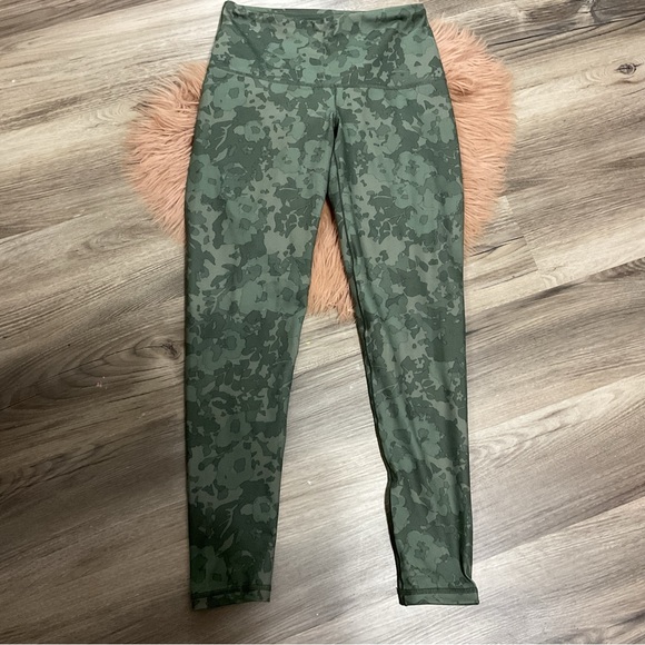 Prana Green Floral Print Ankle Leggings Size S - Picture 1 of 9